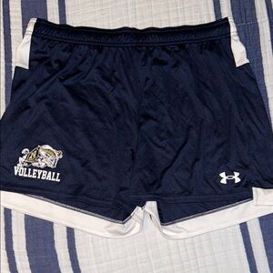 Under Armour Navy and White “Navy Rams” Volleyball Shorts - L